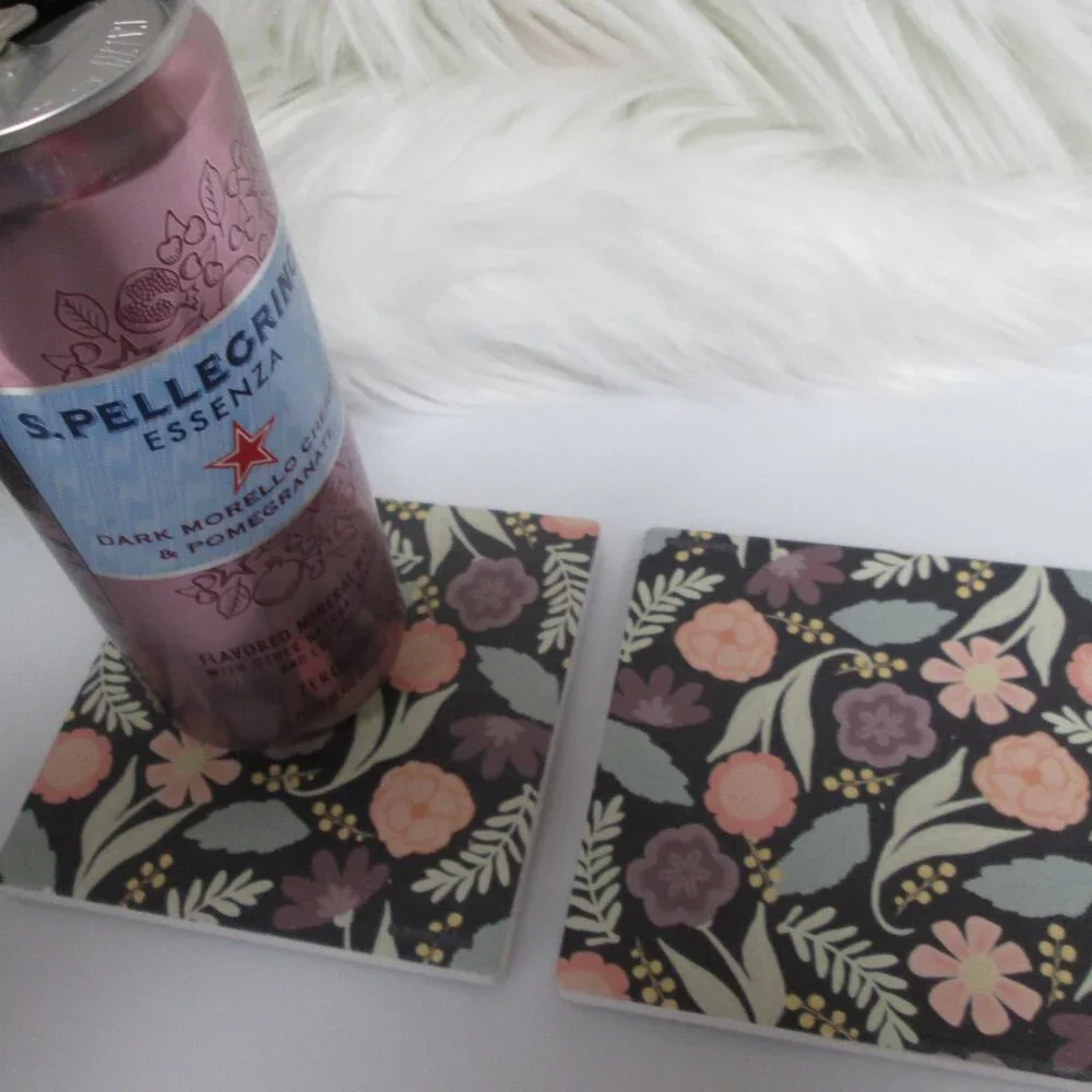 Paisley & flowers coasters set of 2 from Macy's - Picture 3 of 3